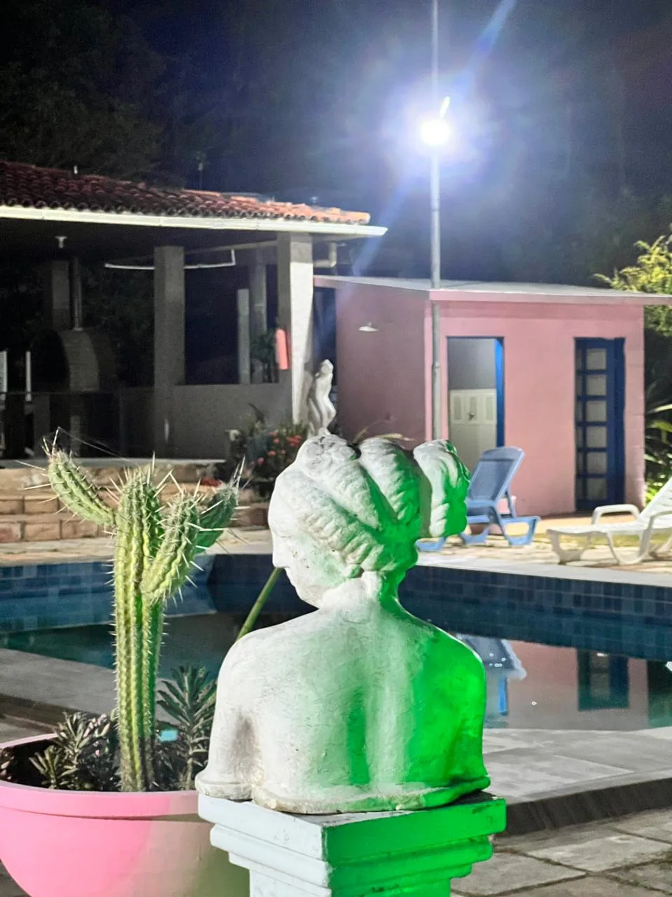 Galeria institucional piscina estatua jardim